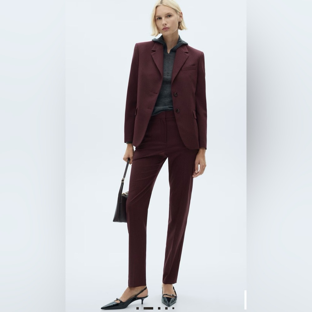 Mango| Pinstripe suit trousers and blazer set